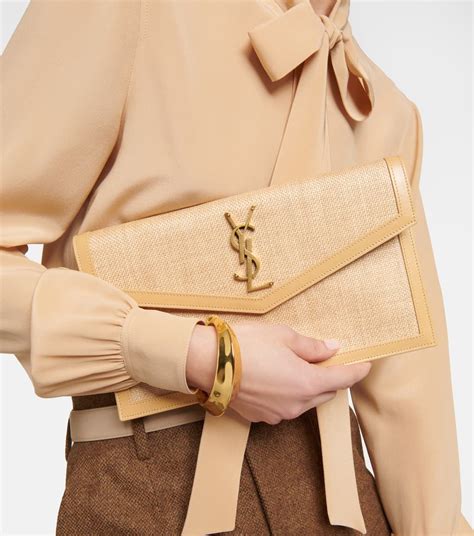 ysl uptown raffia clutch|saint laurent raffia bags 28 days.